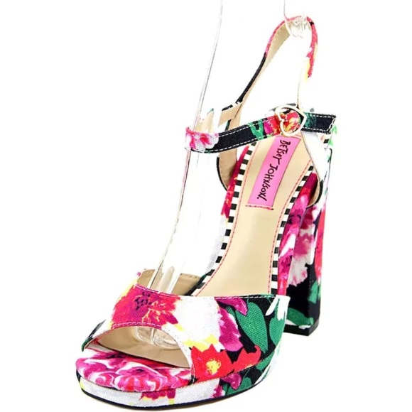 betsey johnson floral heels